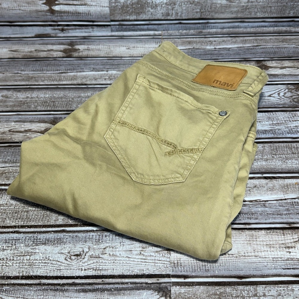 Mavi Zach Straight Leg Pants Mens 33x30 Tan Khaki Twill Chino Five Pocket